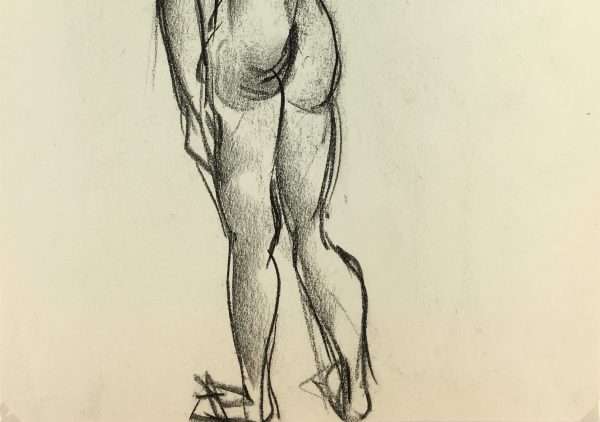 Nudes Original Art - Charcoal Nudes, French, c.1980