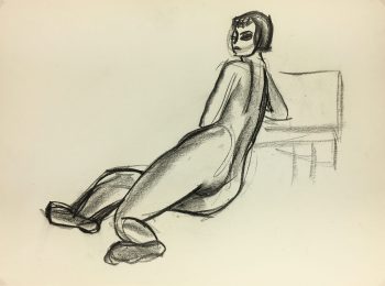 Nudes Original Art - Nude, J. Odette, c.1950
