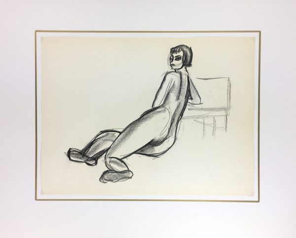 Nudes Original Art - Nude, J. Odette, c.1950