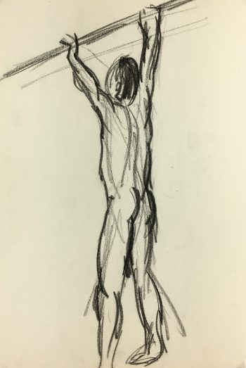 Nudes Original Art - Charcoal Nudes, French, 1980s
