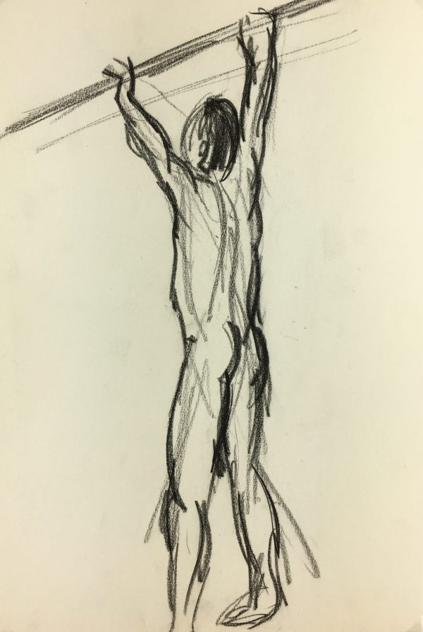 Nudes Original Art - Charcoal Nudes, French, 1980s