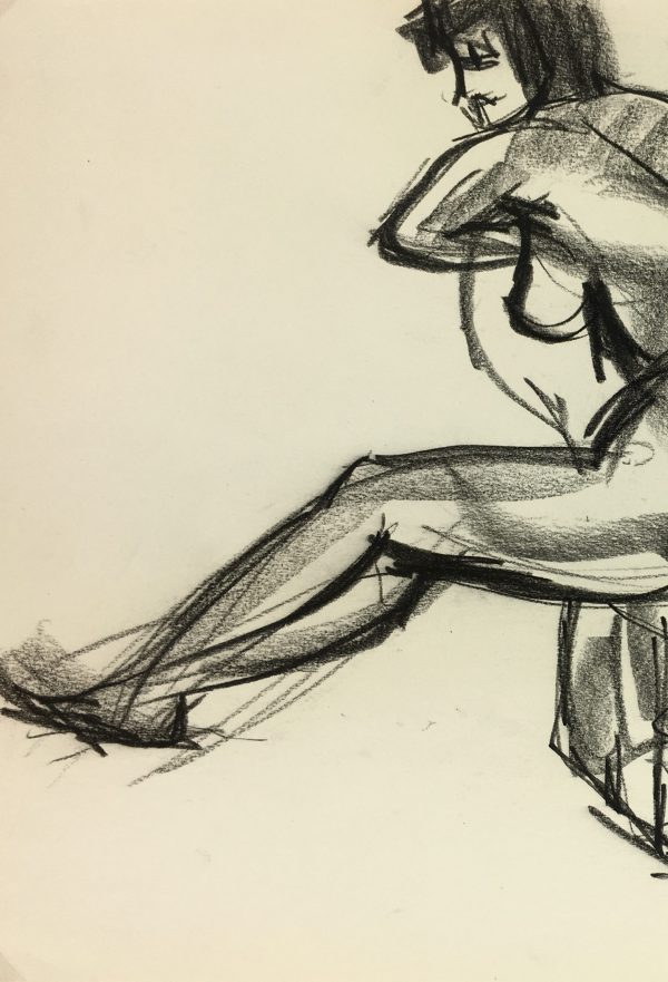 Nudes Original Art - Nude, J. Odette, c.1950