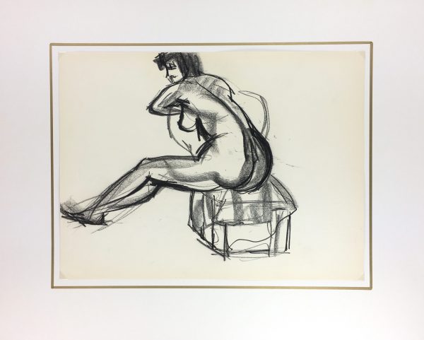 Nudes Original Art - Nude, J. Odette, c.1950