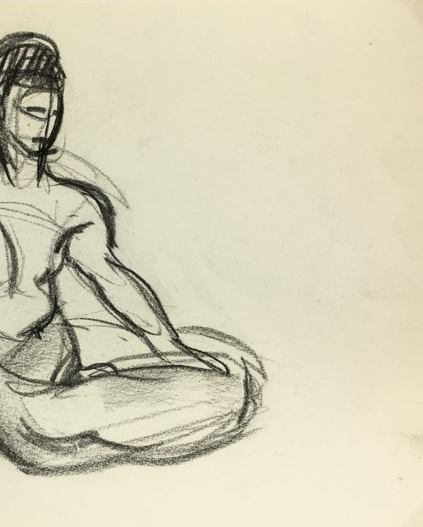 Nudes Original Art - Charcoal Nudes, French, c.1980