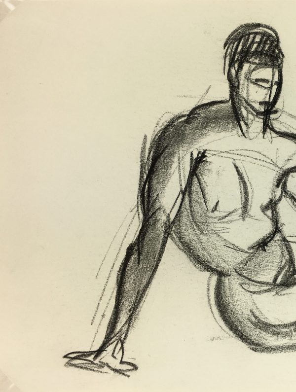 Nudes Original Art - Charcoal Nudes, French, c.1980