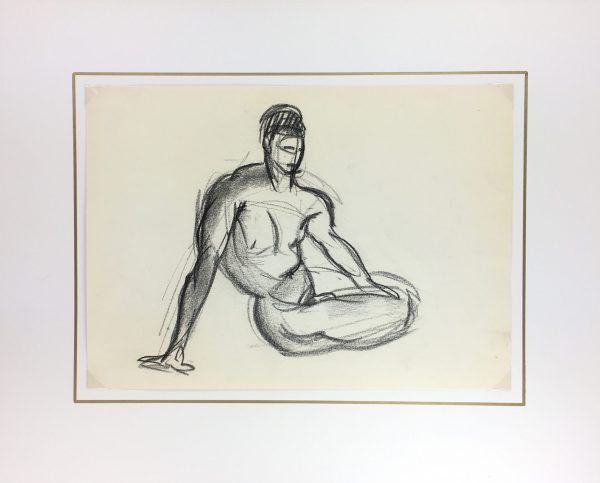 Nudes Original Art - Charcoal Nudes, French, c.1980