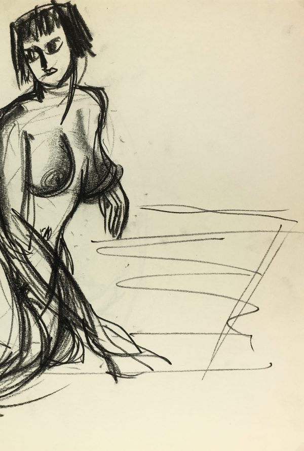 Nudes Original Art - Nude, J. Odette, c.1950