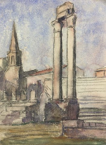 Provence, France Original Art - Charcoal - Provence, c.1920