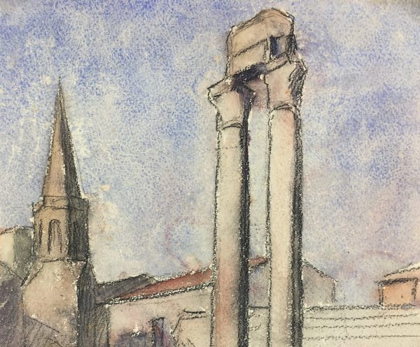 Provence, France Original Art - Charcoal - Provence, c.1920