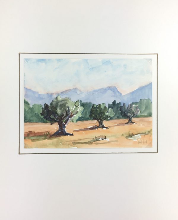 Provence, France Original Art - Olive Trees, R. Bailly, 1983