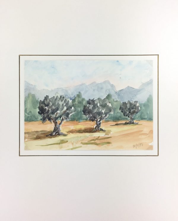 Provence, France Original Art - Olive Trees, R. Bailly, 1983