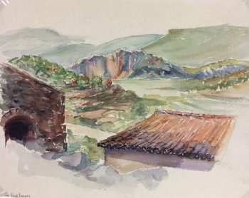 Provence, France Original Art - Évenos, Provence, c.1950