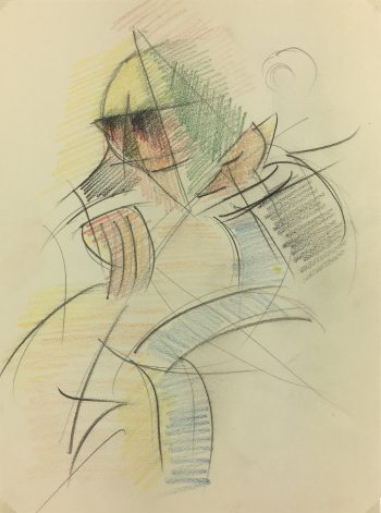 Performance Original Art - Oil Pastel - Musician, c.1950