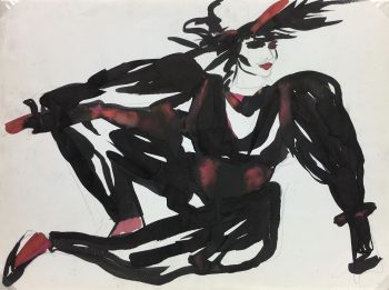 Performance Original Art - L'Homme en Noir, Etienne Mayon, c.1980