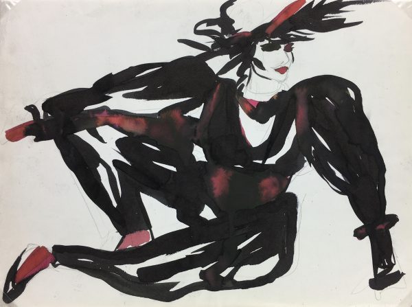 Performance Original Art - L'Homme en Noir, Etienne Mayon, c.1980