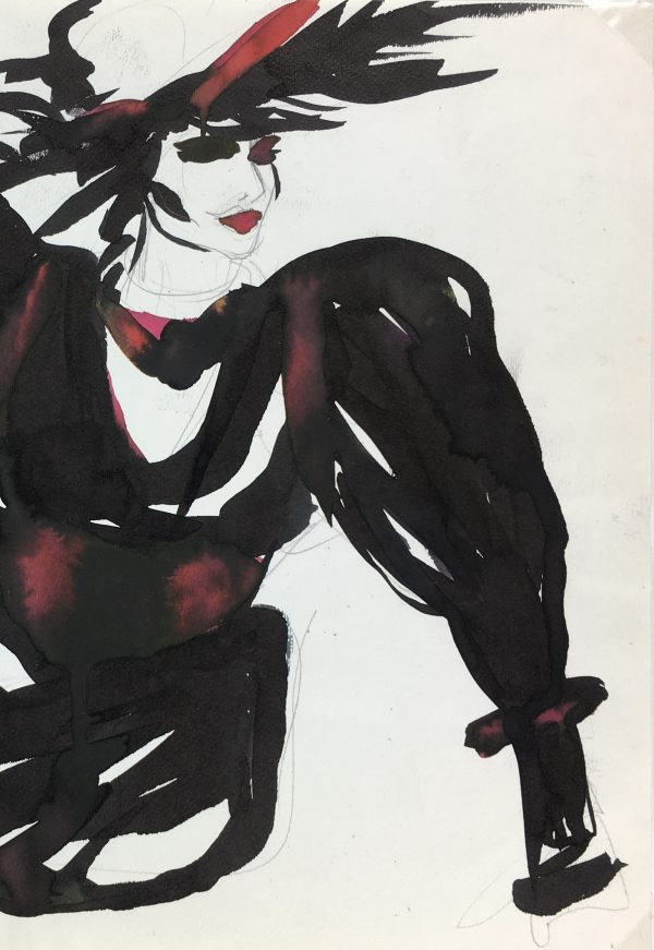 Performance Original Art - L'Homme en Noir, Etienne Mayon, c.1980