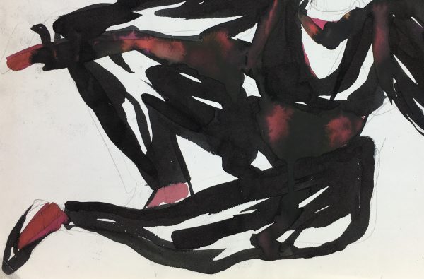 Performance Original Art - L'Homme en Noir, Etienne Mayon, c.1980