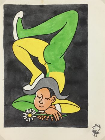 Performance Original Art - Harlequin, Jean Effel, c.1970