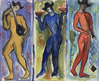 Performance Original Art - Saltimbanques, Schnerb, 1953