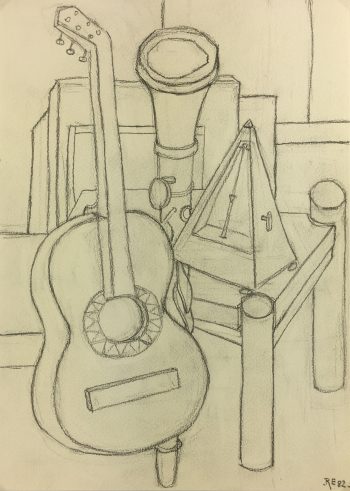 Performance Original Art - Pencil - Guitar, 1982