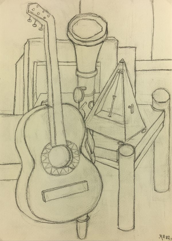 Performance Original Art - Pencil - Guitar, 1982