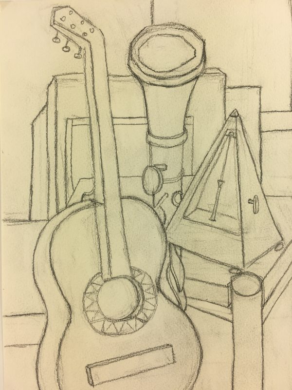 Performance Original Art - Pencil - Guitar, 1982