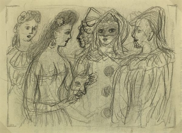 Performance Original Art - Costume Party, Albert Vialé, c.1930