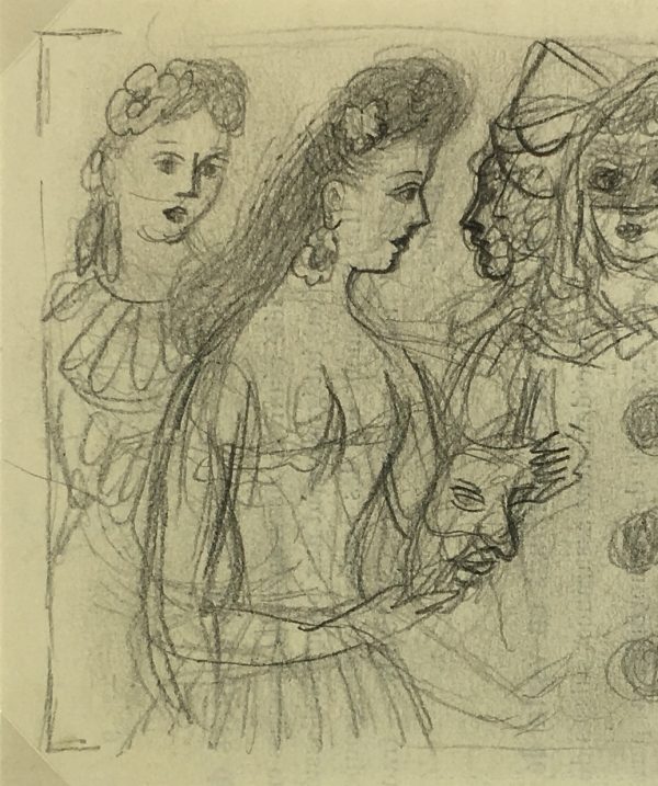 Performance Original Art - Costume Party, Albert Vialé, c.1930
