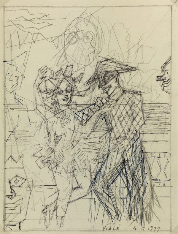 Performance Original Art - Harlequin, Albert Vialé, 1979