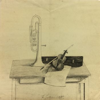 Performance Original Art - Pen & Ink - Music Instruments, 1898