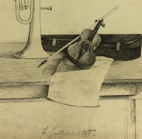 Performance Original Art - Pen & Ink - Music Instruments, 1898