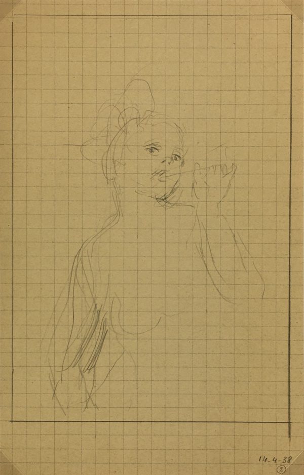 Performance Original Art - Flute Player, Albert Vialé, 1938
