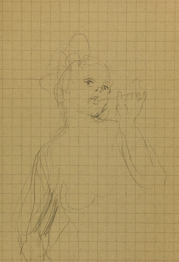 Performance Original Art - Flute Player, Albert Vialé, 1938