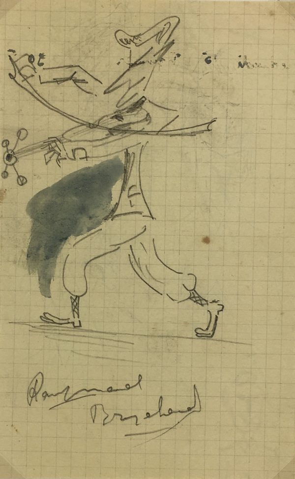 Performance Original Art - Drawing - Violinist, (French), c.1950