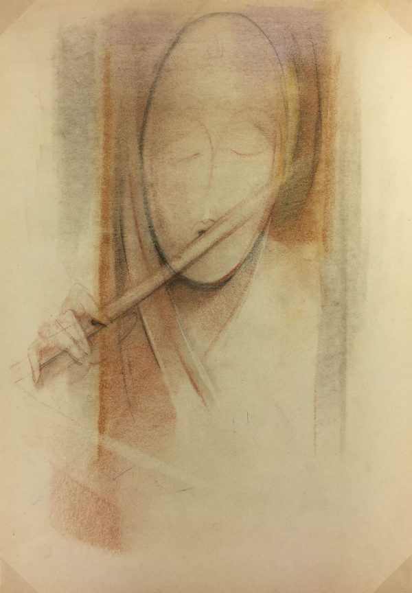 Performance Original Art - Pollasson, Pastel - Musician, 1990s