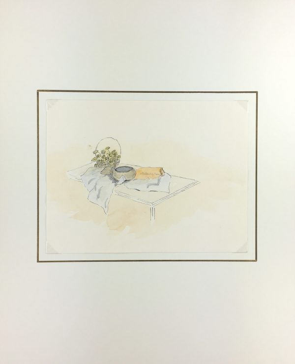Still Life Original Art - Watercolor - Table Still Life, c.1990