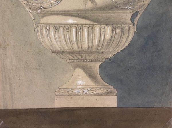 Still Life Original Art - Watercolor Etude - Urn, c.1880
