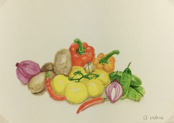 Still Life Original Art - Vegetables, Abigail Holmes-Sleney, c.2000
