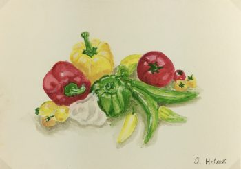 Still Life Original Art - Vegetables, Abigail Holmes-Sleney, c.2000