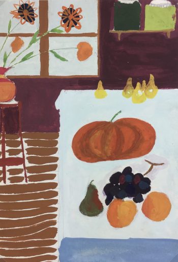 Still Life Original Art - Gouache - Folk Art, c.1960