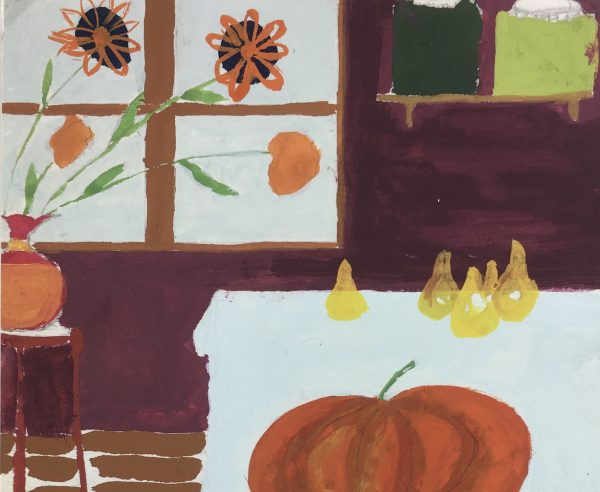 Still Life Original Art - Gouache - Folk Art, c.1960