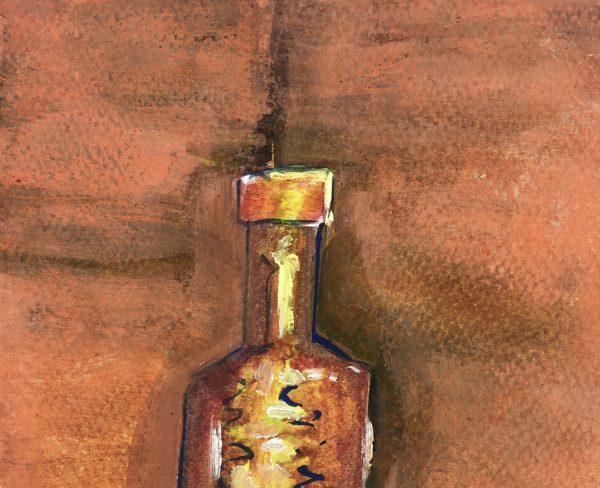 Still Life Original Art - Bottle and Peach, Armando Sanchez (Merida0, 2012