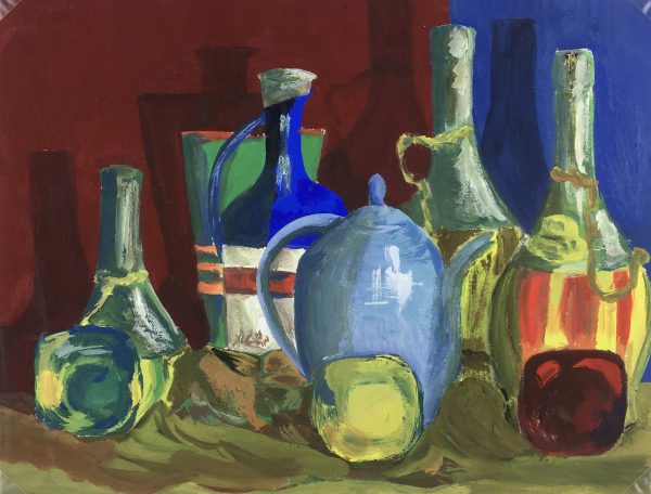 Still Life Original Art - Wine Bottles, French, c.1950