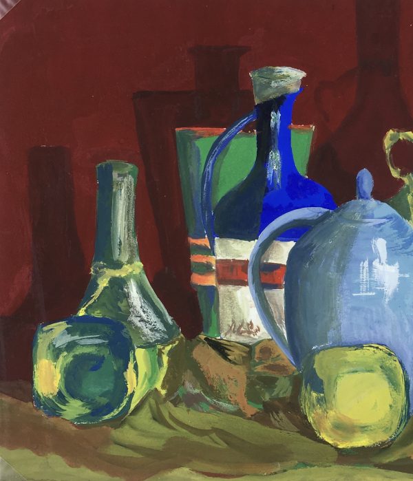 Still Life Original Art - Wine Bottles, French, c.1950