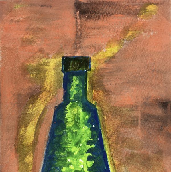 Still Life Original Art - Bottle and Cherries, Armando Sanchez (Merida0, 2012