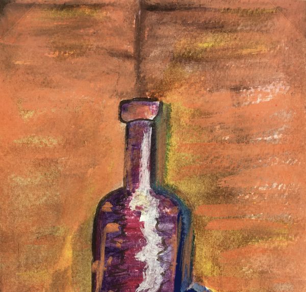 Still Life Original Art - Bottle and Grapes, Armando Sanchez (Merida0, 2012