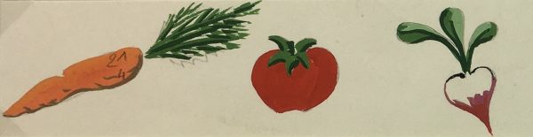 Still Life Original Art - Gouache - Vegetables, c.1960