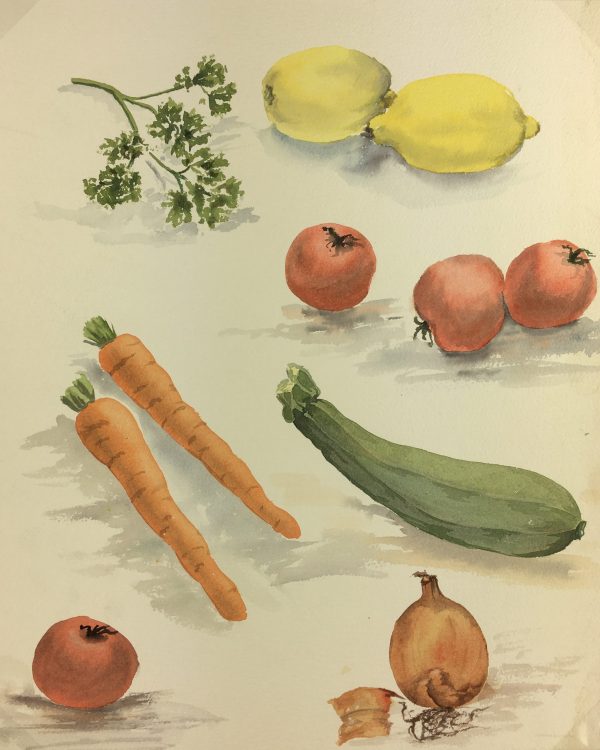 Still Life Original Art - Vegetables, English, c.1980