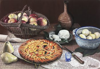 Still Life Original Art - Apple Tarte, R. Males, 1992