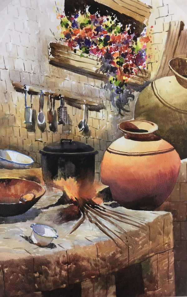 Still Life Original Art - Kitchen, Tinto, Peru, 2012